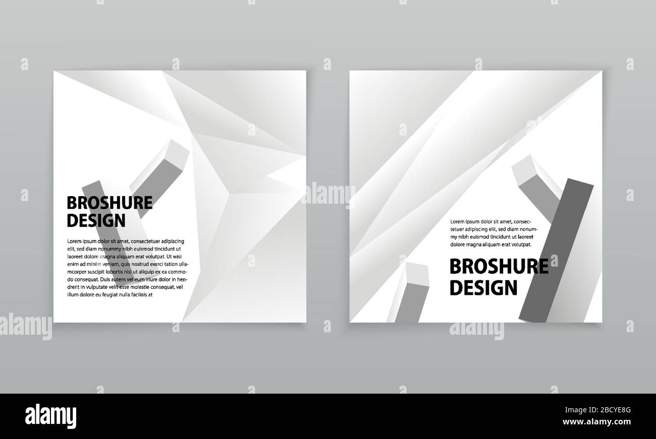 Square layoutbanners. Covers design templates for brochure, flyer, magazine. Black white trendy geometric abstract background Stock Vector