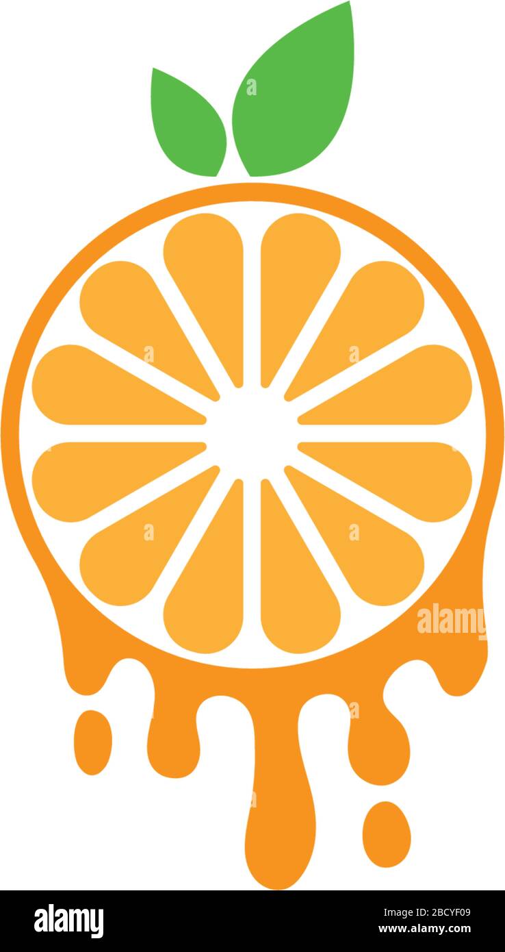 Orange fruit icon logo illustration template Stock Vector Image & Art ...