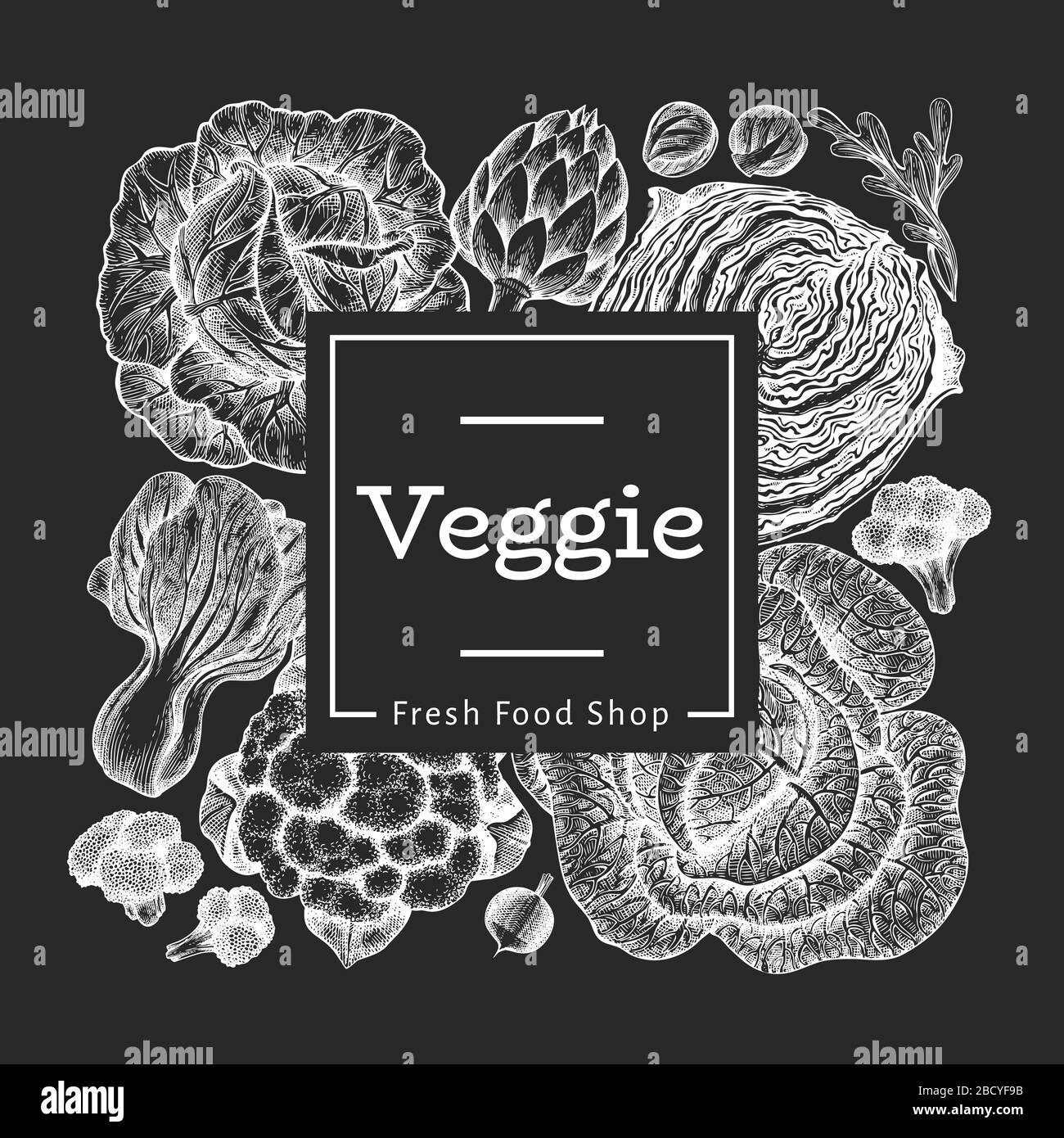 Hand drawn sketch vegetables design. Organic fresh food vector banner ...