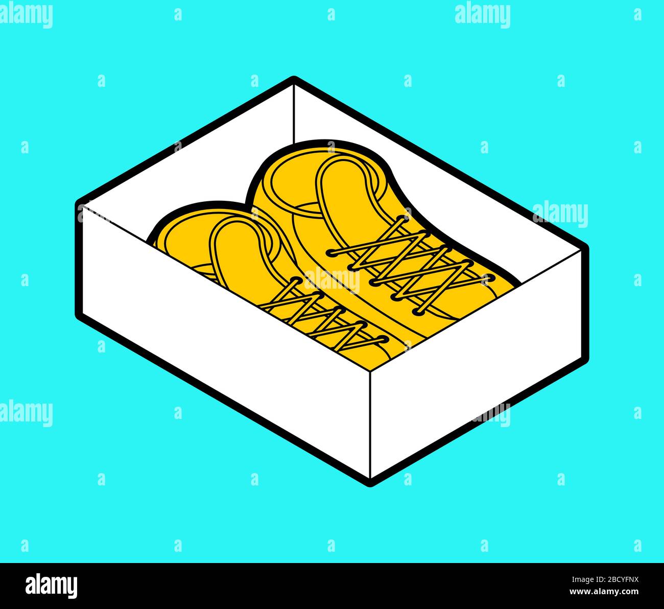 Sneakers in box isolated. Shoes vector illustration Stock Vector