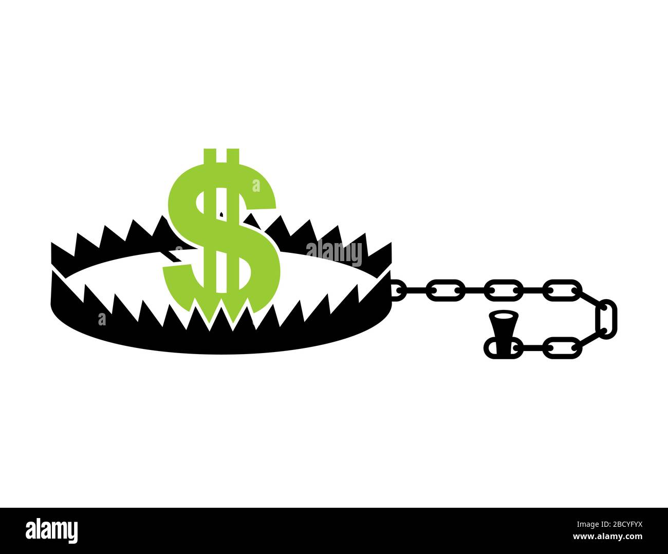 Bear trap and dollar. Money trap. vector illustration Stock Vector ...
