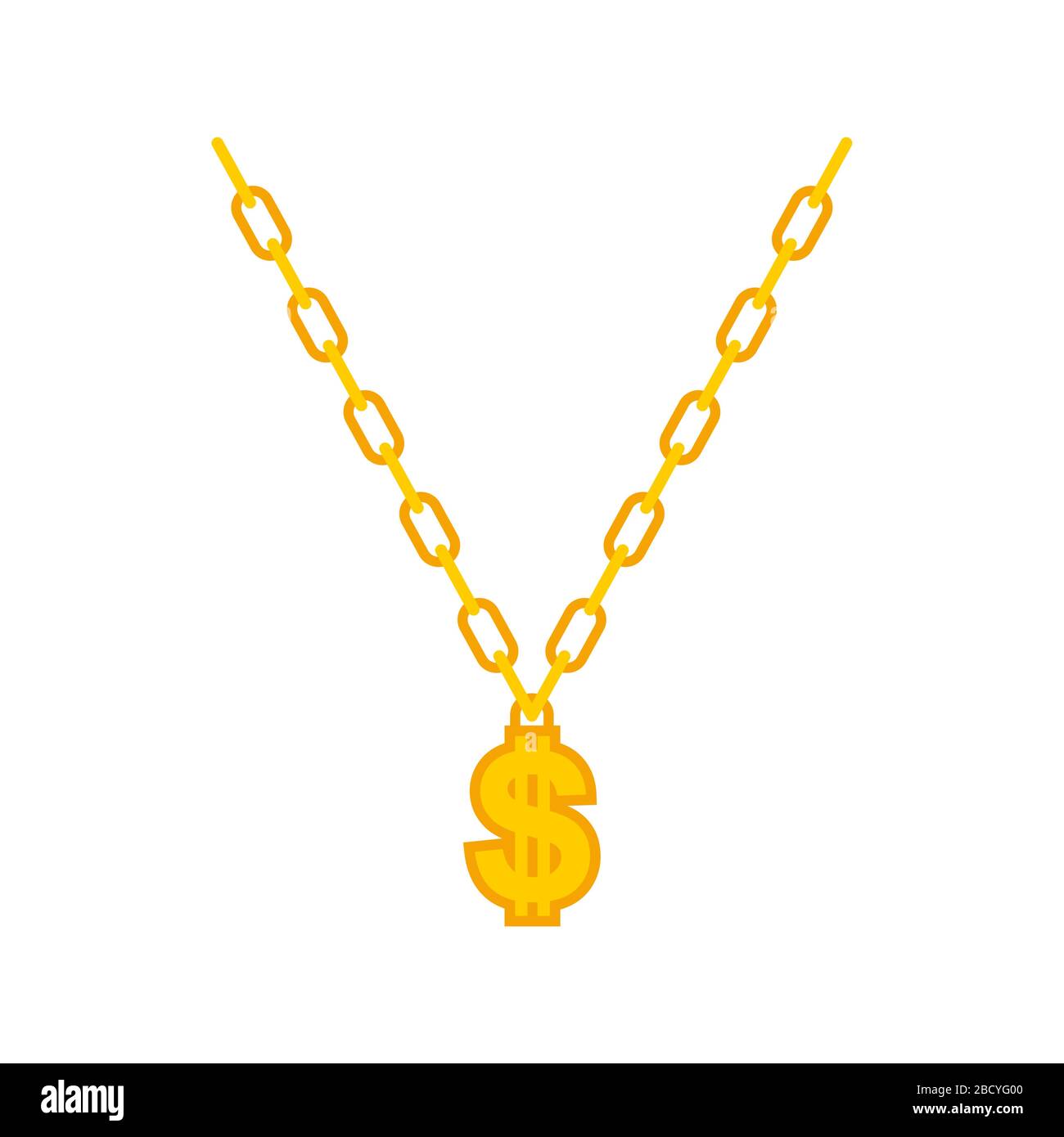 Dollar on gold chain. Rapper necklace. vector illustration Stock Vector ...