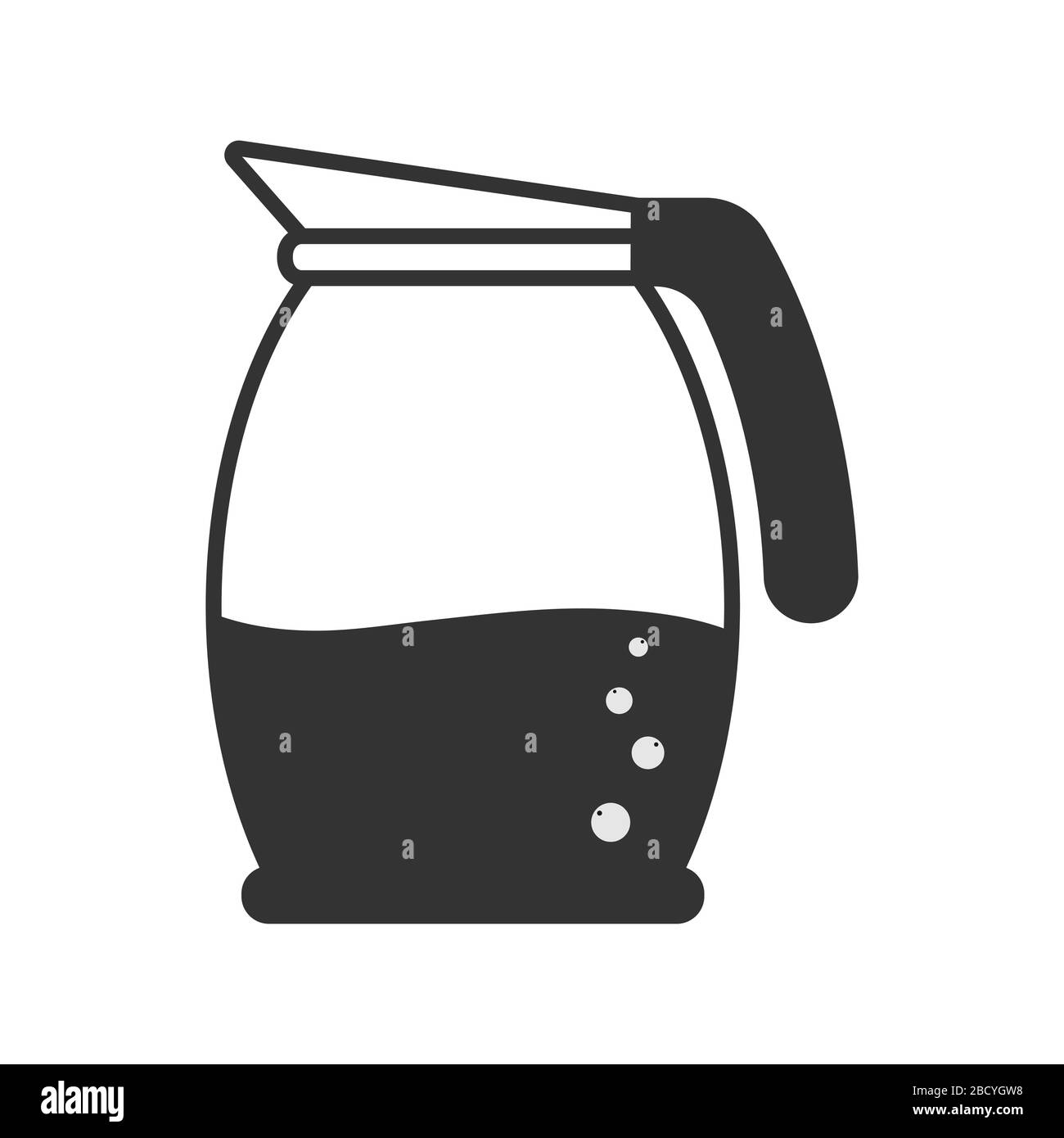 Icon of a teapot or jug. Vector stock illustration. Simple design isolated on white background, empty outline Stock Vector