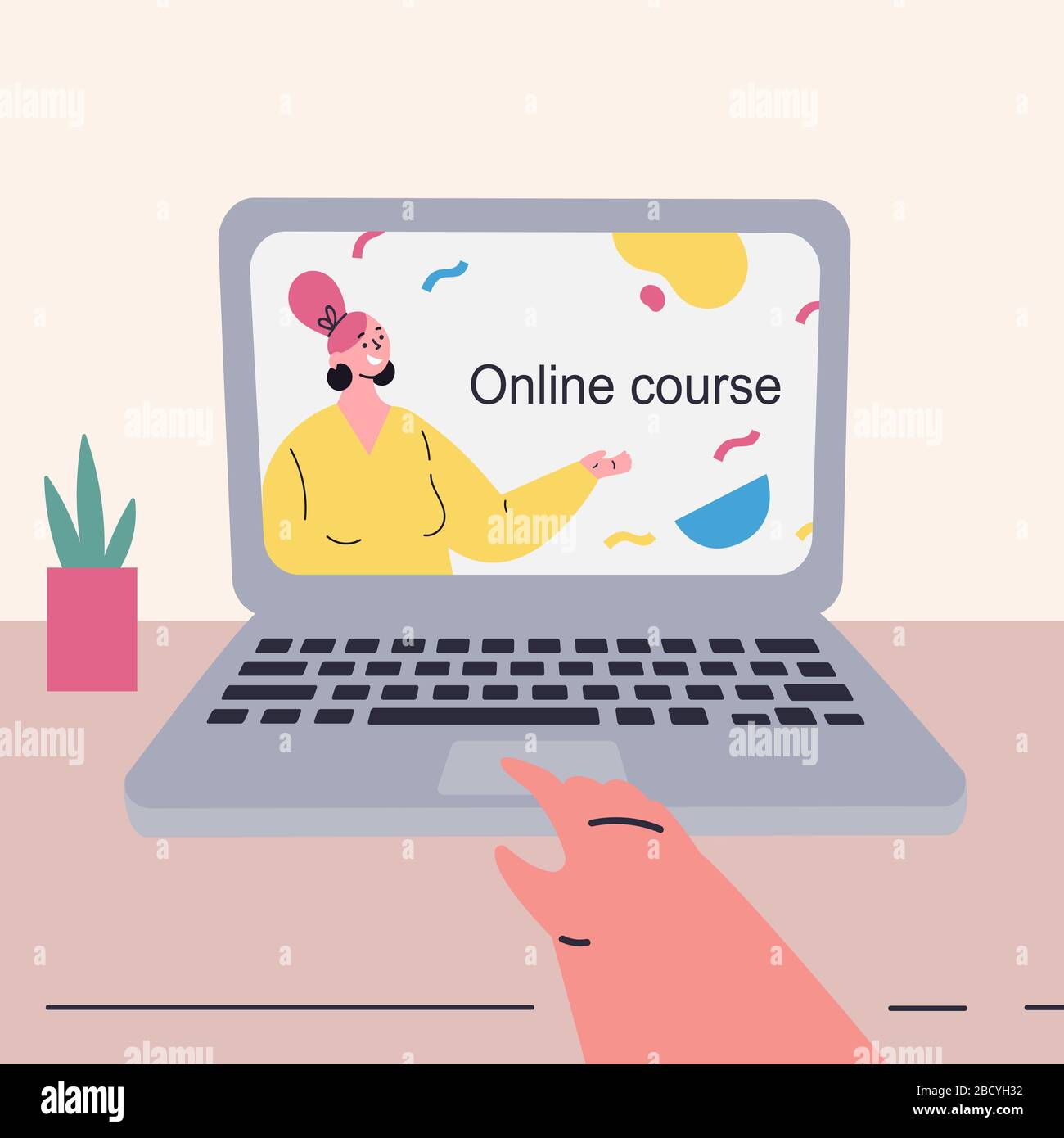 Education during coronavirus quarantine Stock Vector
