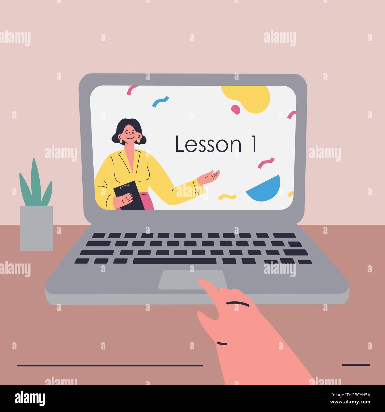 Education during coronavirus quarantine Stock Vector