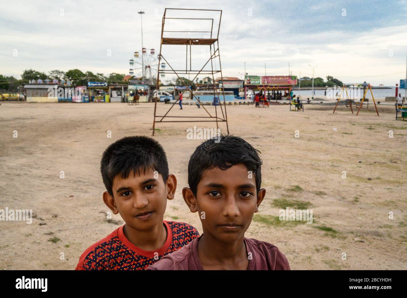 A portrait of two boys, Tuticorin , India Stock Photo