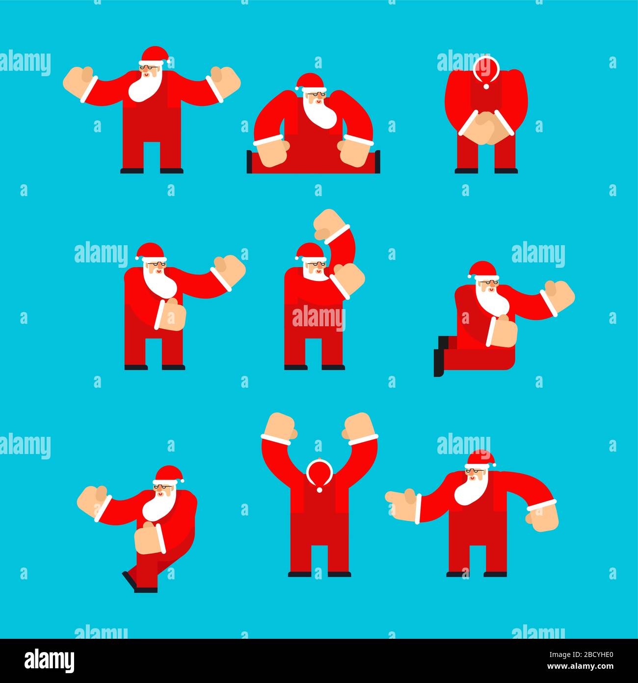 Santa Claus set. Christmas and New Year Vector Illustration Stock ...