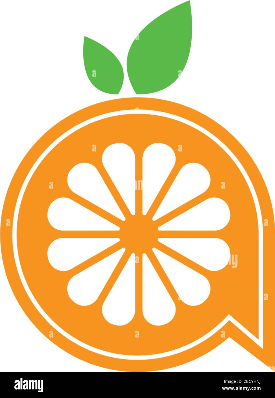 Orange fruit icon logo illustration template Stock Vector Image & Art ...