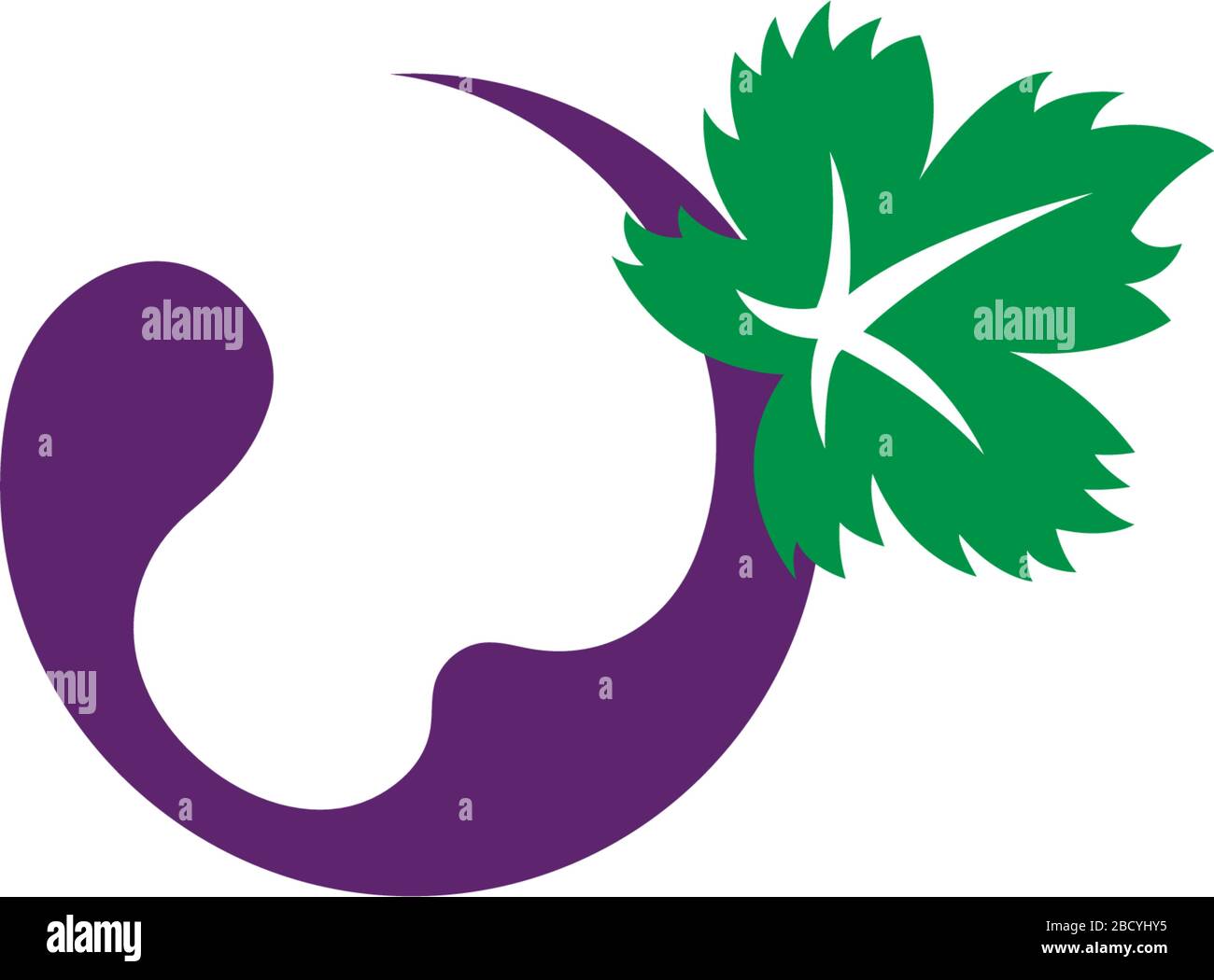 Grape with leaf logo icon template illustration Stock Vector