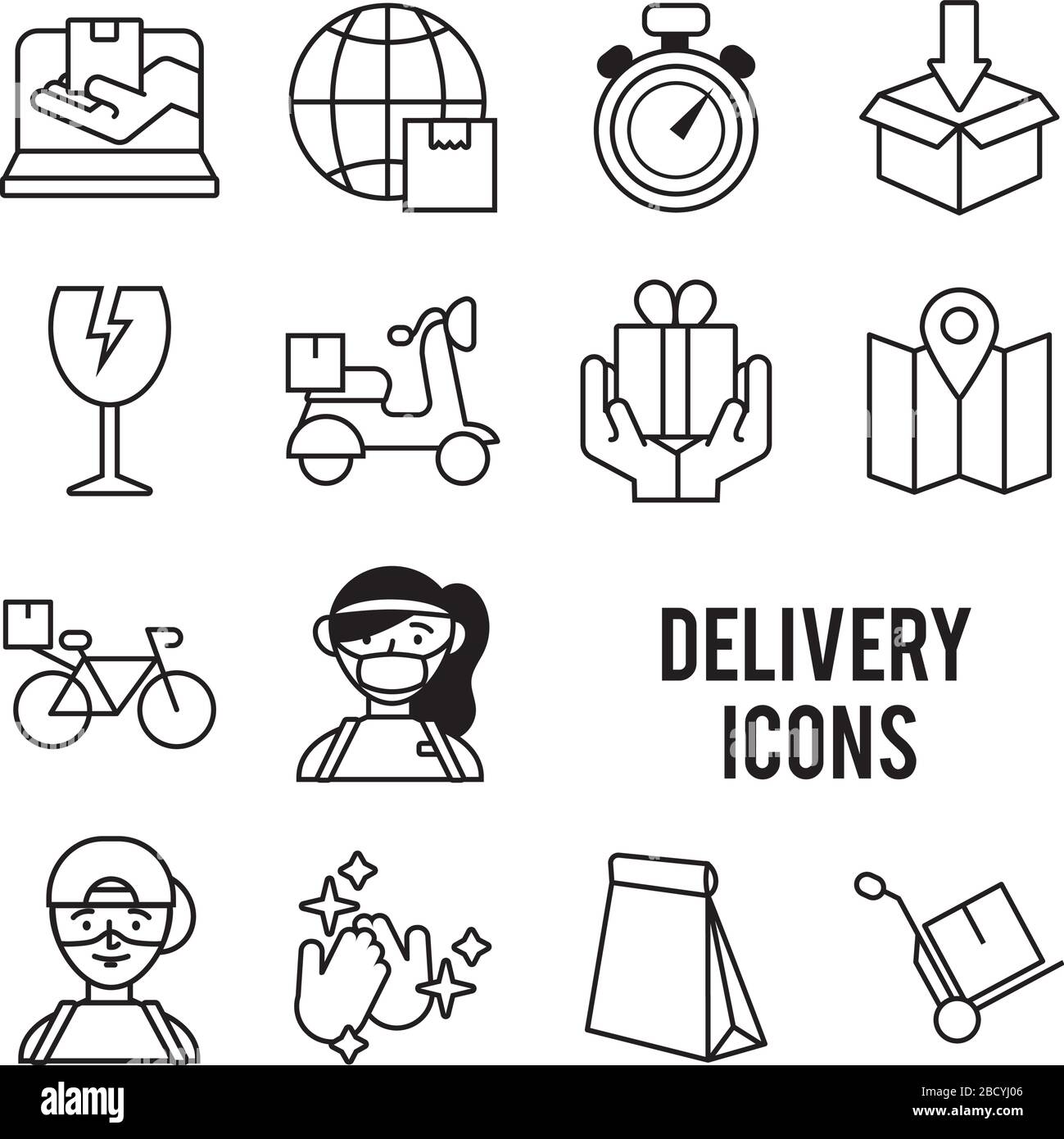 bundle of delivery service icons Stock Vector Image & Art - Alamy