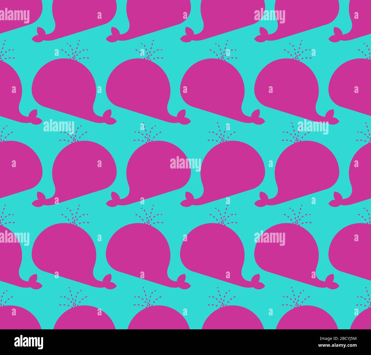 Cute whale pattern seamless. Happy kids cartoon see animal background ...