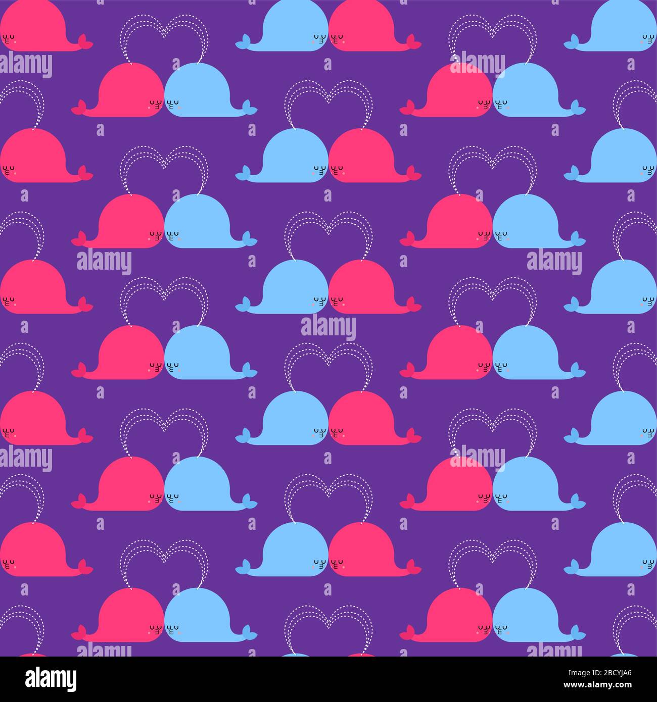 Cute whale pattern seamless. Happy kids cartoon see animal background ...