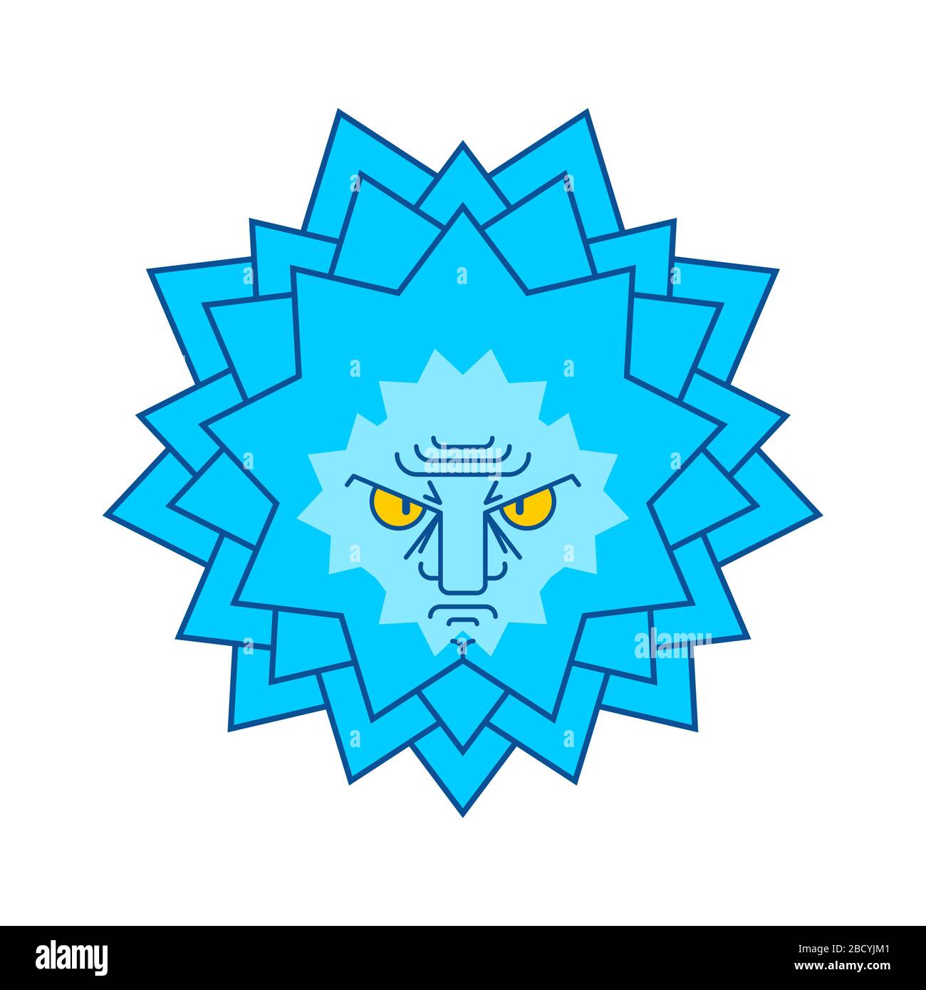 Angry Snowflake isolated. evil flake of snow. vector illustration Stock ...