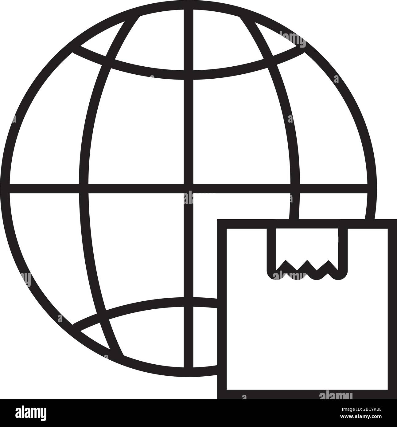sphere planet browser with box line style Stock Vector Image & Art - Alamy