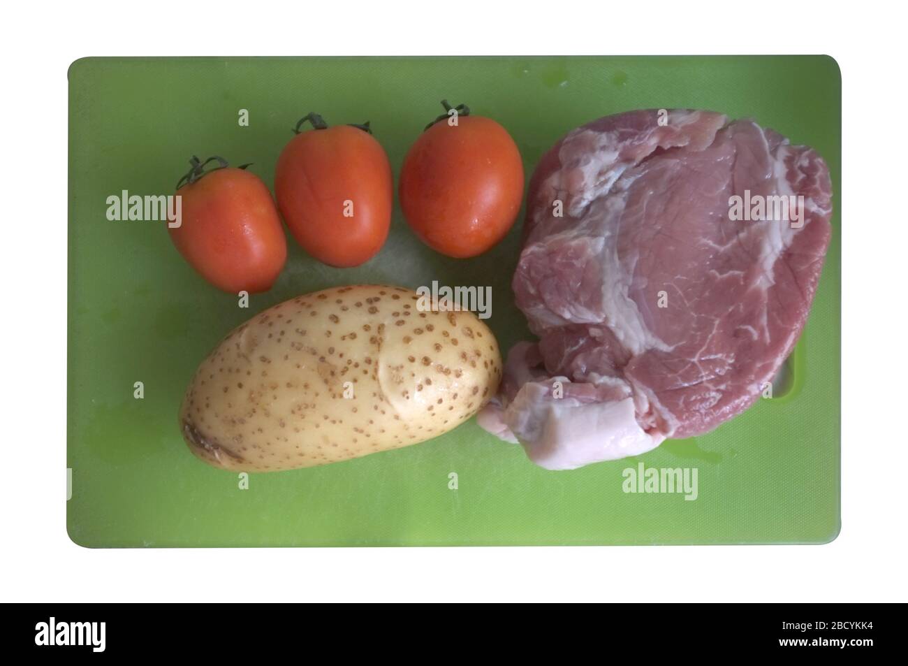 Pork curry ingredients pork meat, tomato , potato Stock Photo Alamy
