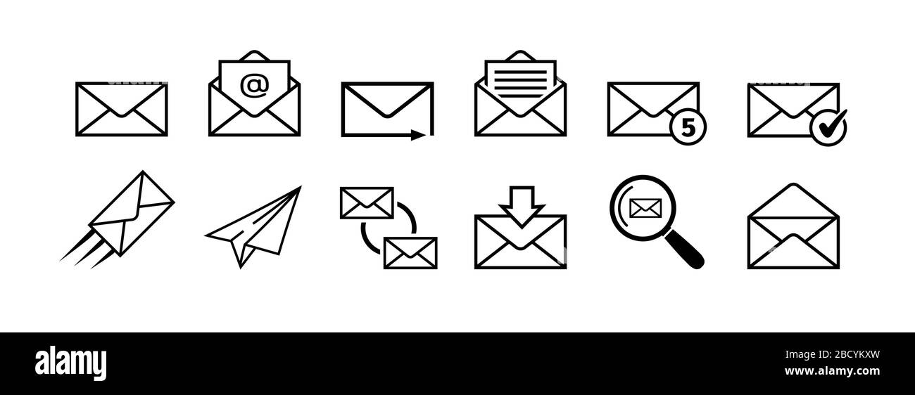 Mail icon set isolated on white background Stock Vector Image & Art - Alamy