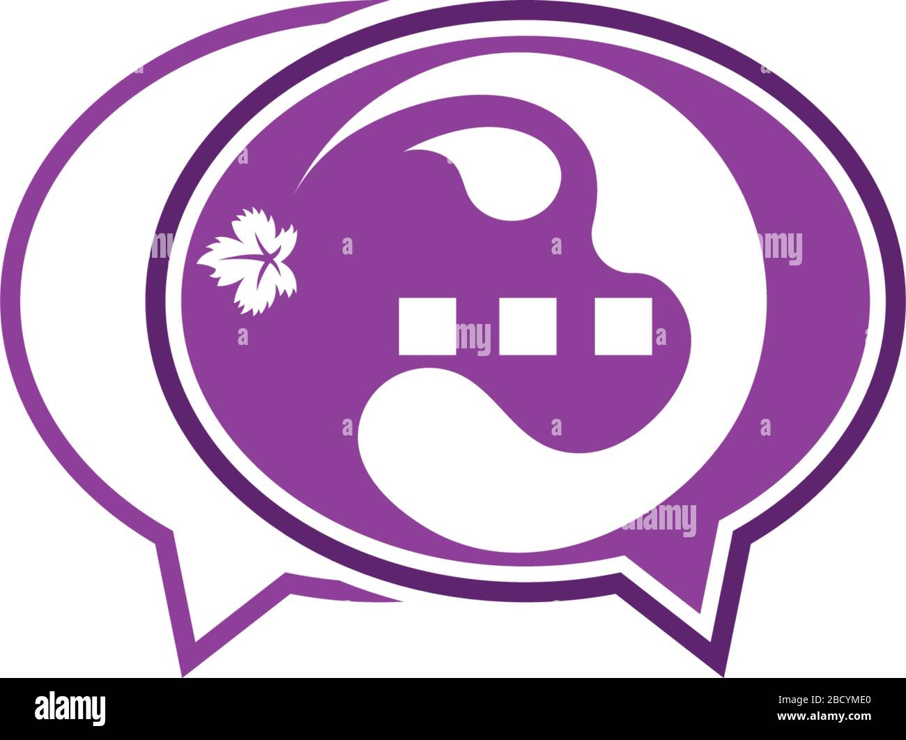 Bubble chat grapes icon logo template Stock Vector