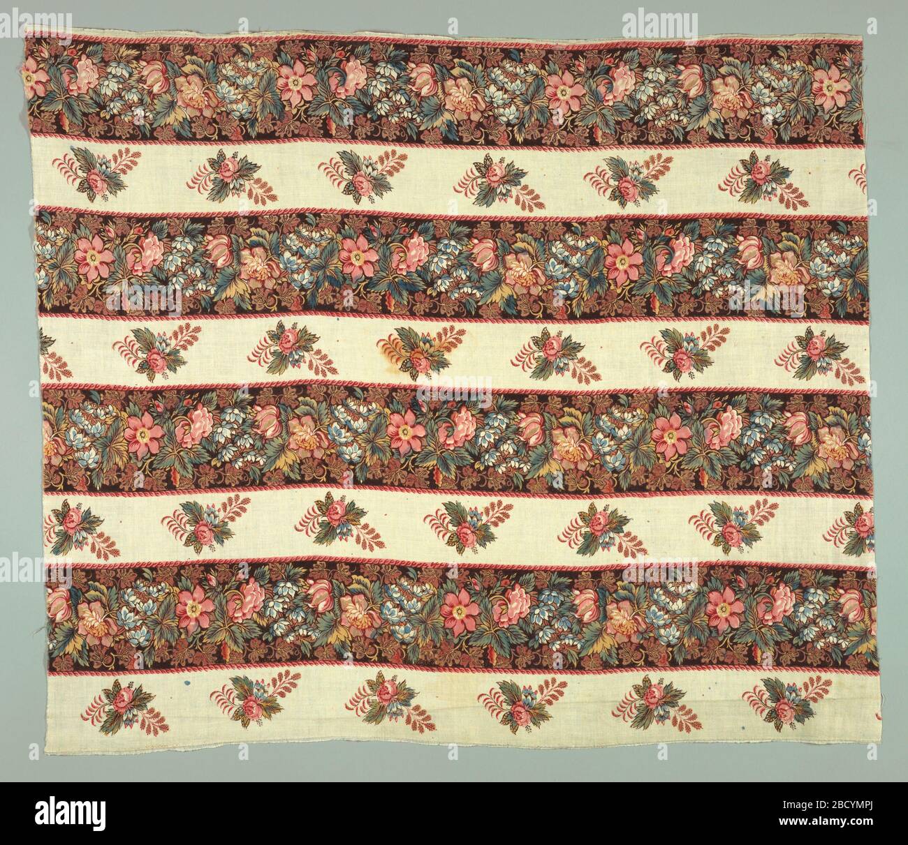 Polychrome Textile Textile. Research in ProgressPrinted in vertical stripes of thickly ...