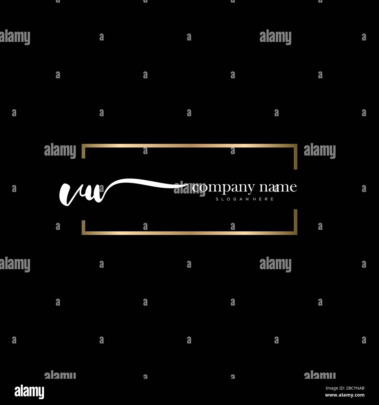 VW Initial Letter handwriting logo hand drawn template vector, logo for ...