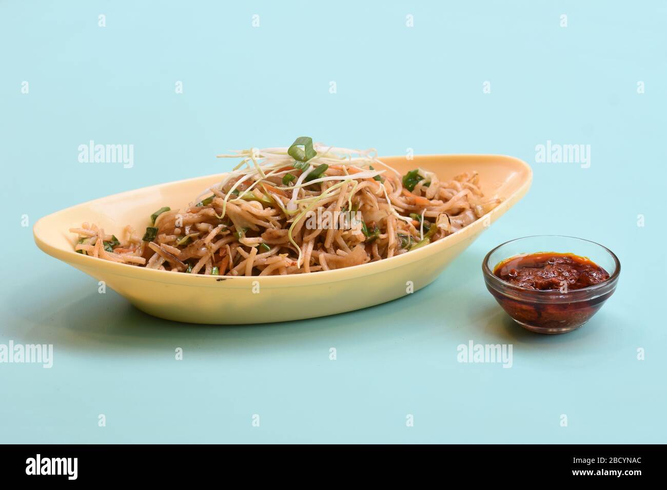 Vegetable Hakka Noodles or Manchurian Hakka or Schezwan Noodles or chow