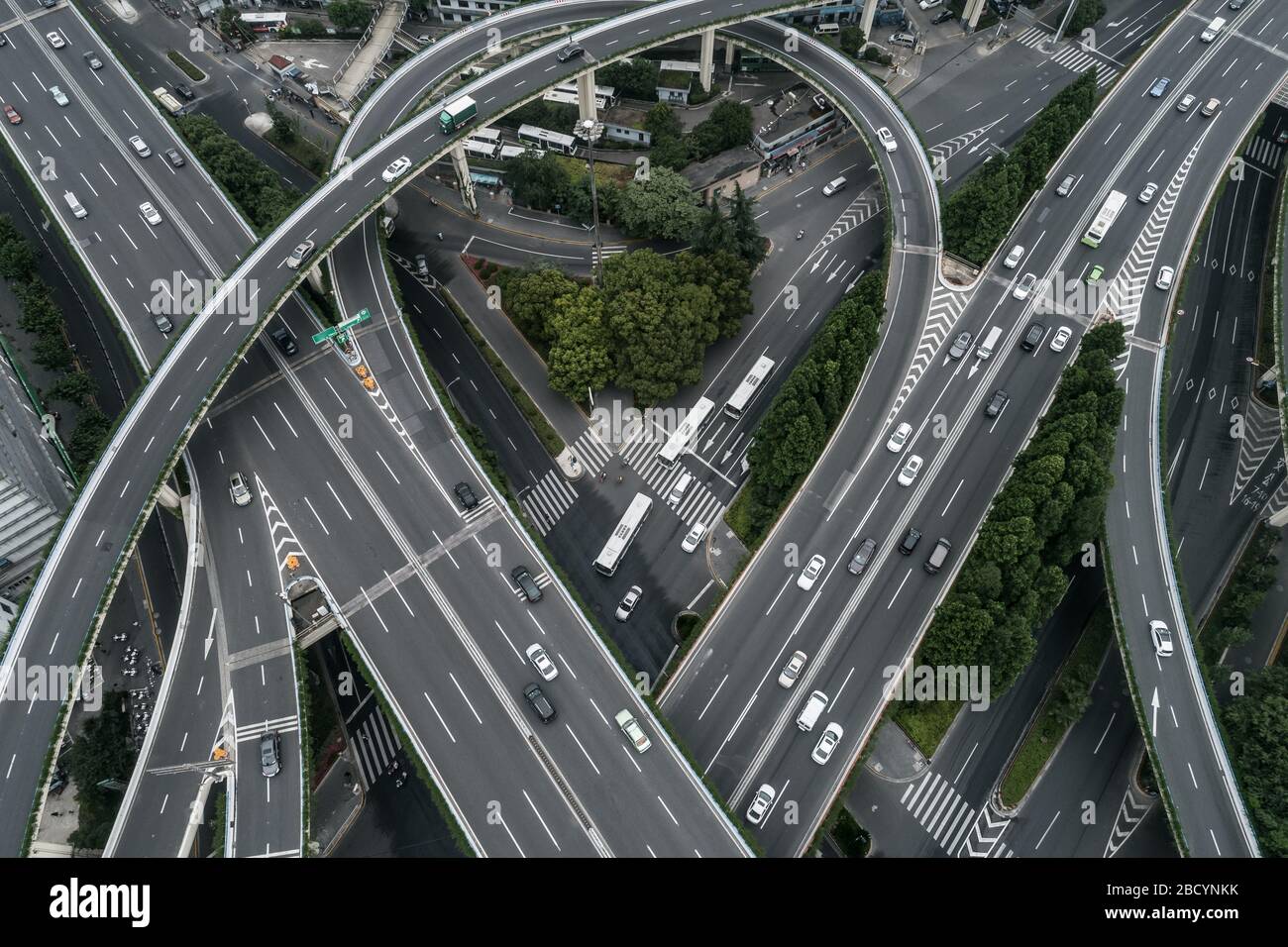 Overpass Intersection Aerial view of highway and overpass Stock Photo - Alamy