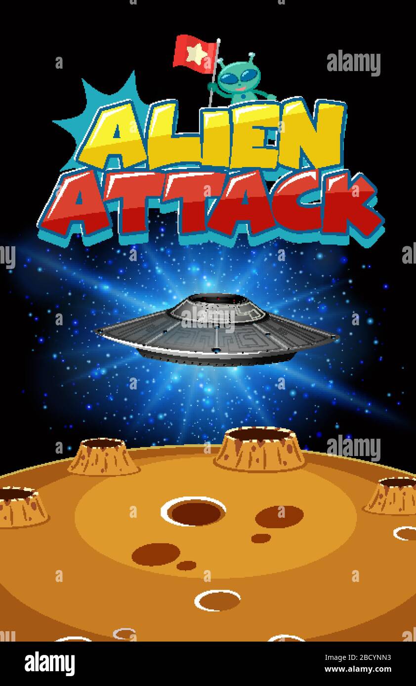Scene with spaceship flying in the dark galaxy illustration Stock ...