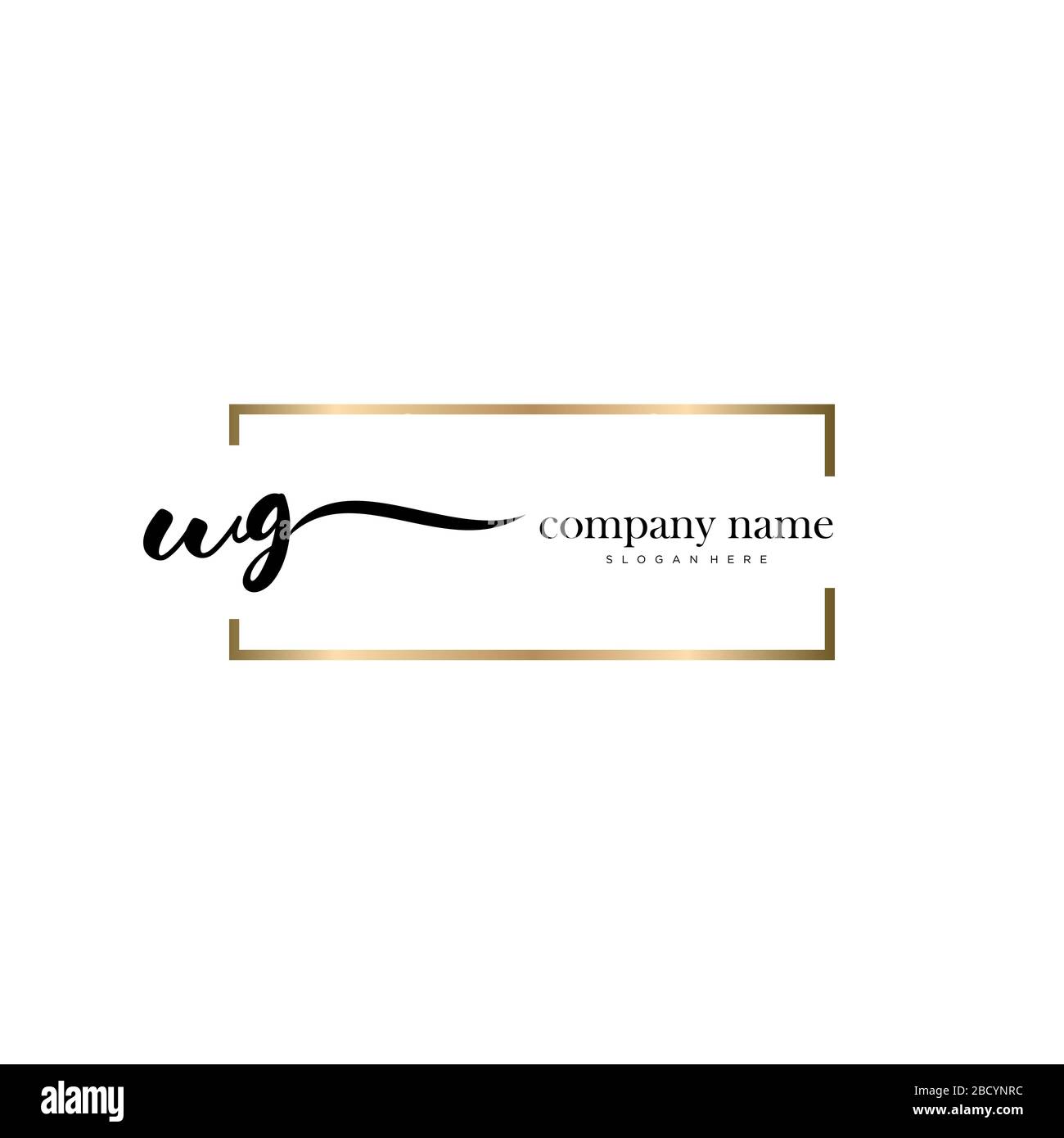 WG Initial Letter handwriting logo hand drawn template vector, logo for beauty, cosmetics, wedding, fashion and business Stock Vector