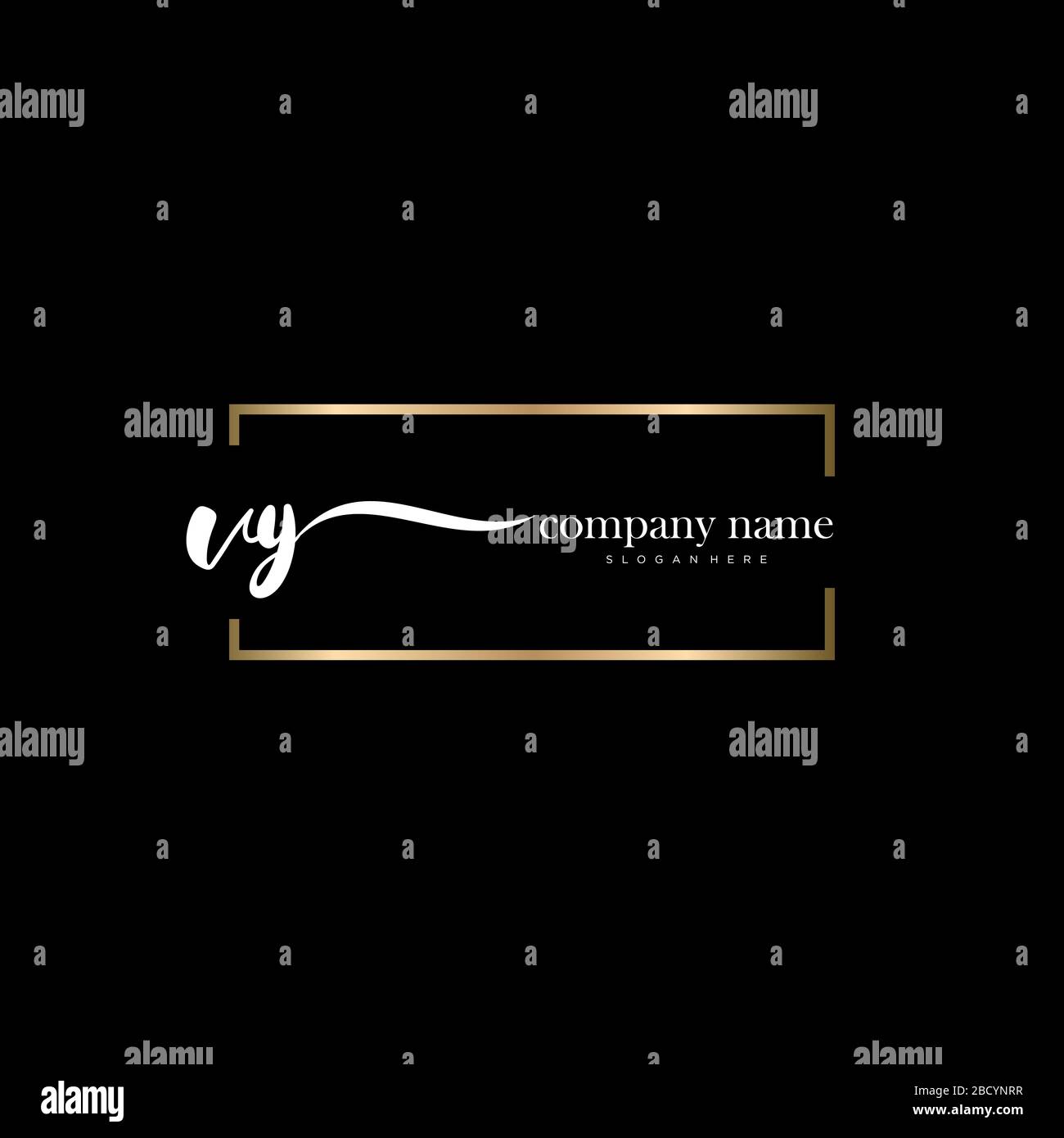 VY Initial Letter handwriting logo hand drawn template vector, logo for beauty, cosmetics, wedding, fashion and business Stock Vector
