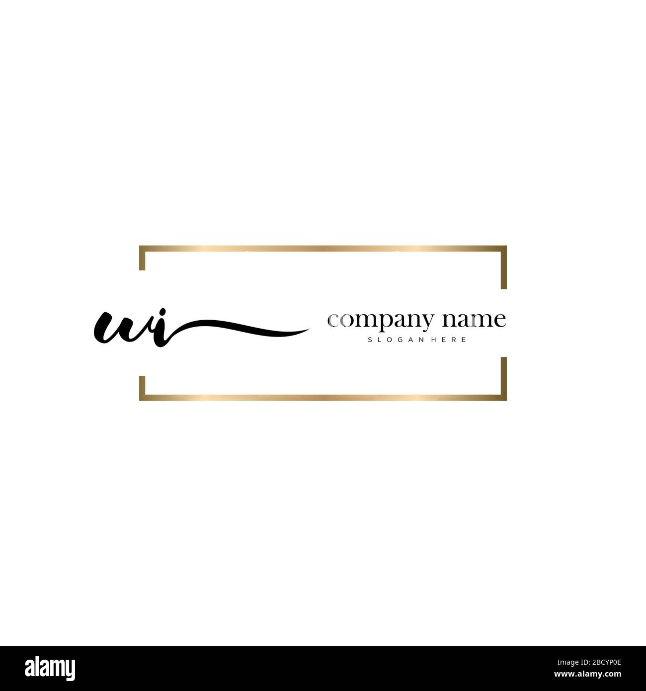 WI Initial Letter handwriting logo hand drawn template vector, logo for ...