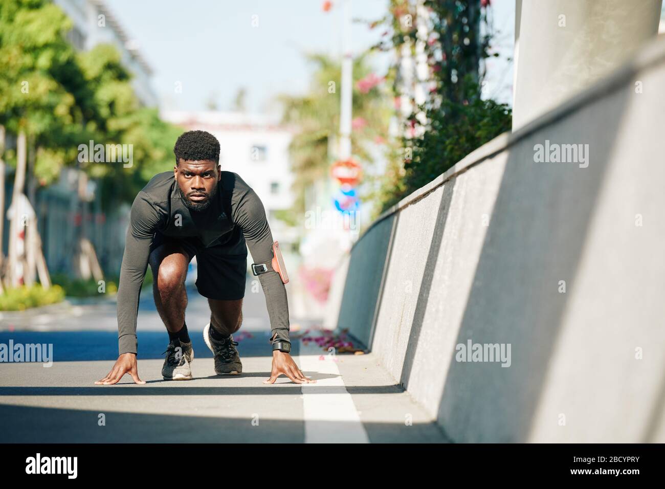 Serious african young sportsman hi-res stock photography and images - Alamy