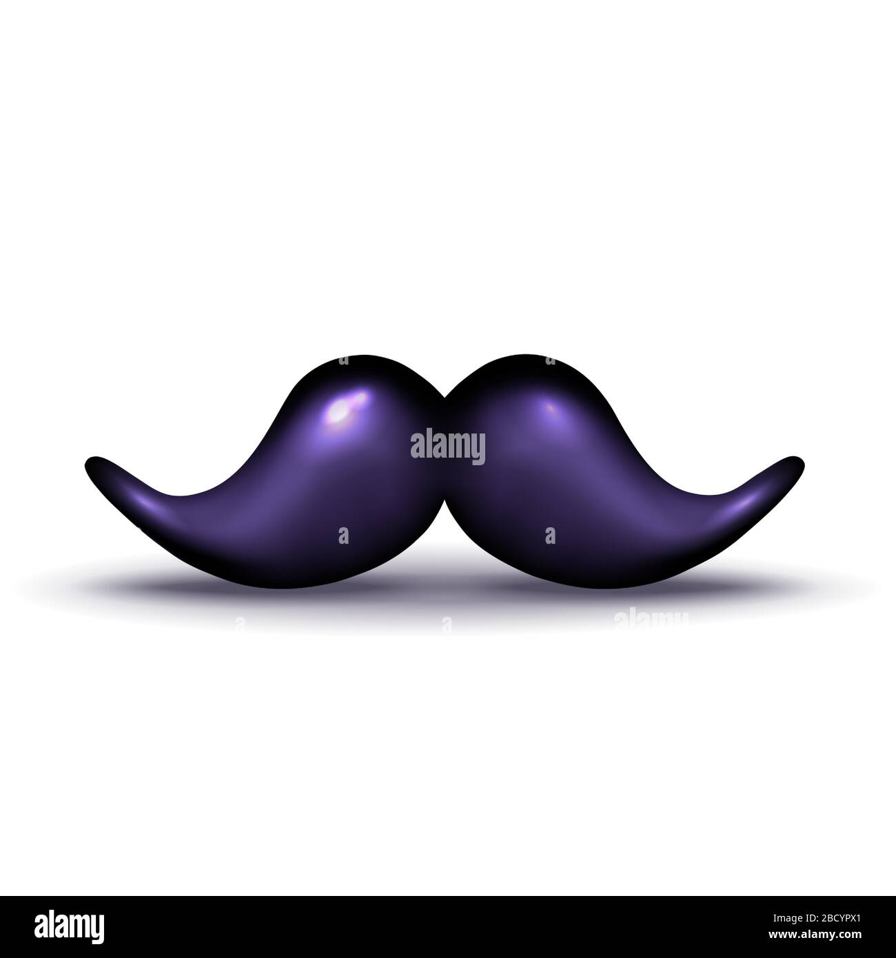 Purple man mustache on white bacground. Vector illustration,. Stock Vector