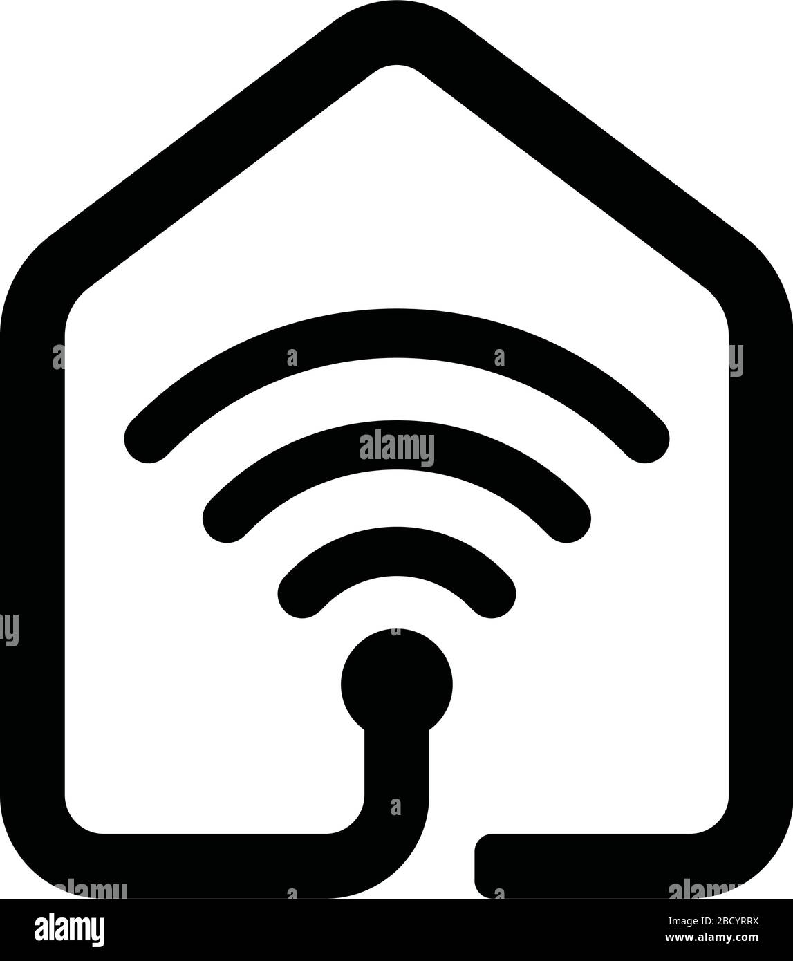 smart home (smart house) icon. Thin line sharp vector icon. Stock Vector