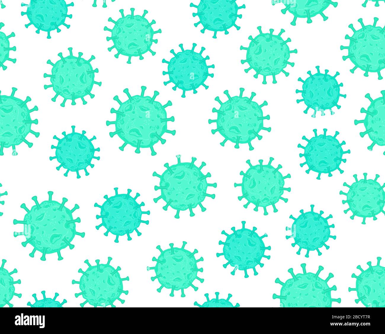 Coronavirus cell. Flu virus texture. Seamless pattern blue color ...