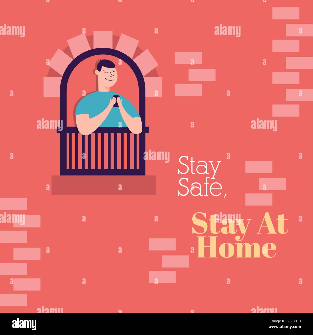 Man leaning out of window Stock Vector Images - Alamy