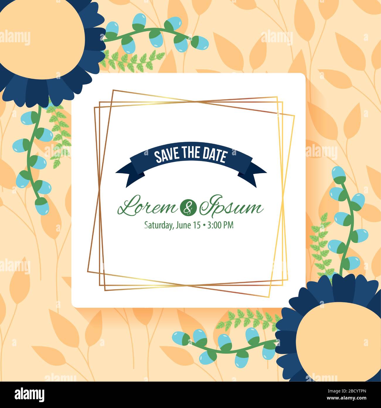 save the date square frame Stock Vector Image & Art - Alamy