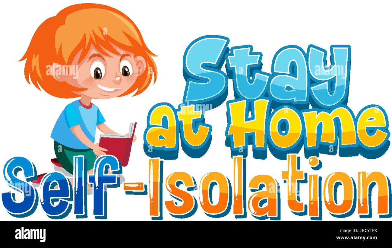 Font design for coronavirus theme with stay at home illustration Stock ...