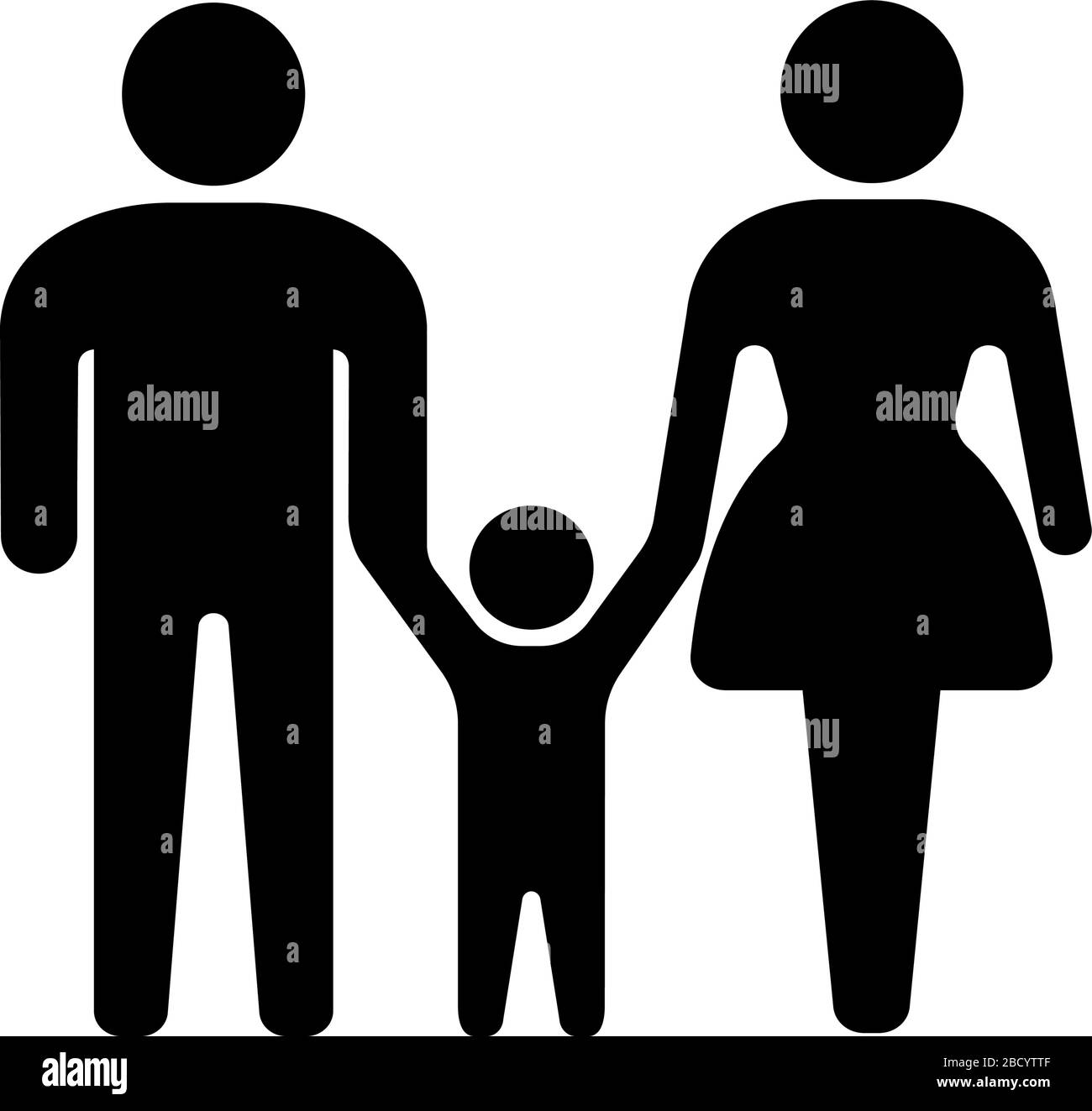 Family, Couple and son / daughter, vector icon illustration Stock Vector