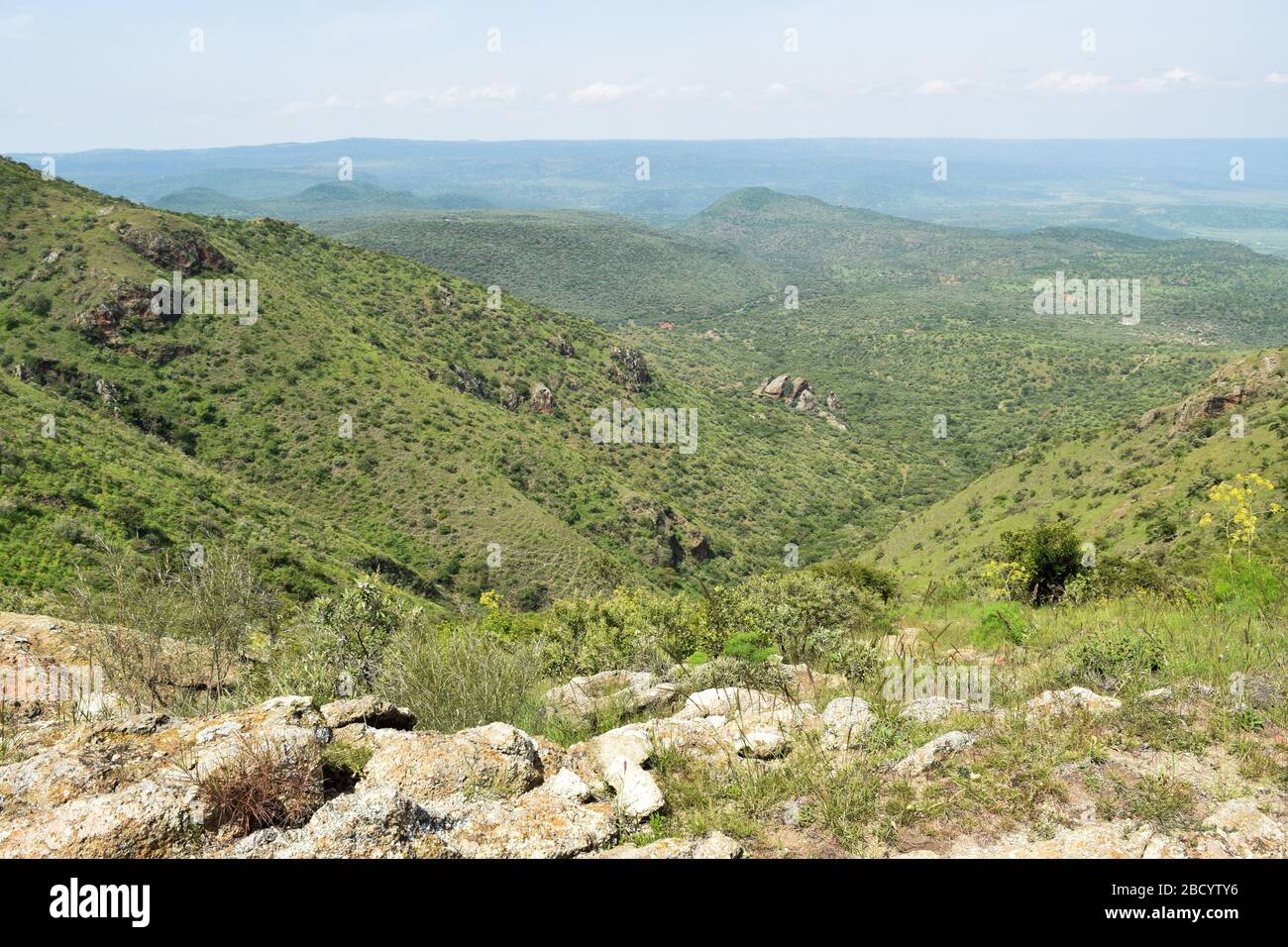Panoramic mountain landscapes in rural Kenya, Oloroka Mountain Range