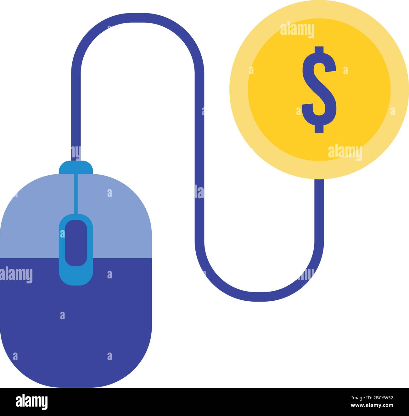 coin money dollar with mouse flat style icon Stock Vector Image & Art ...