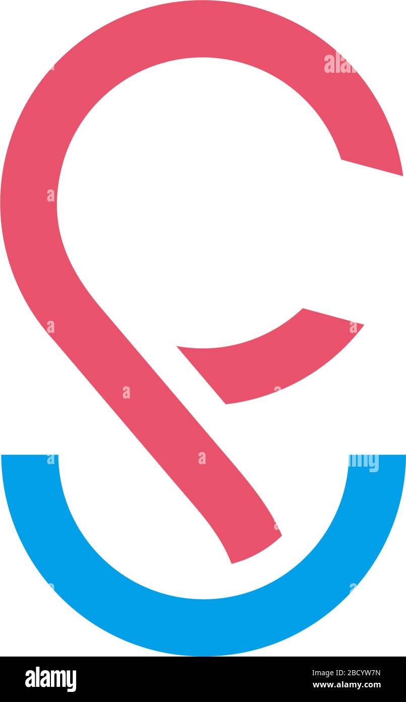 letter fu simple geometric loop line design symbol logo vector Stock ...