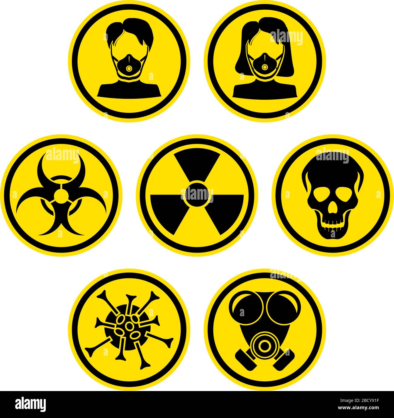 The graph shows a set of warning signs at a deadly epidemic. The illustration is perfect for graphic designs that have the theme pandemic. Stock Vector