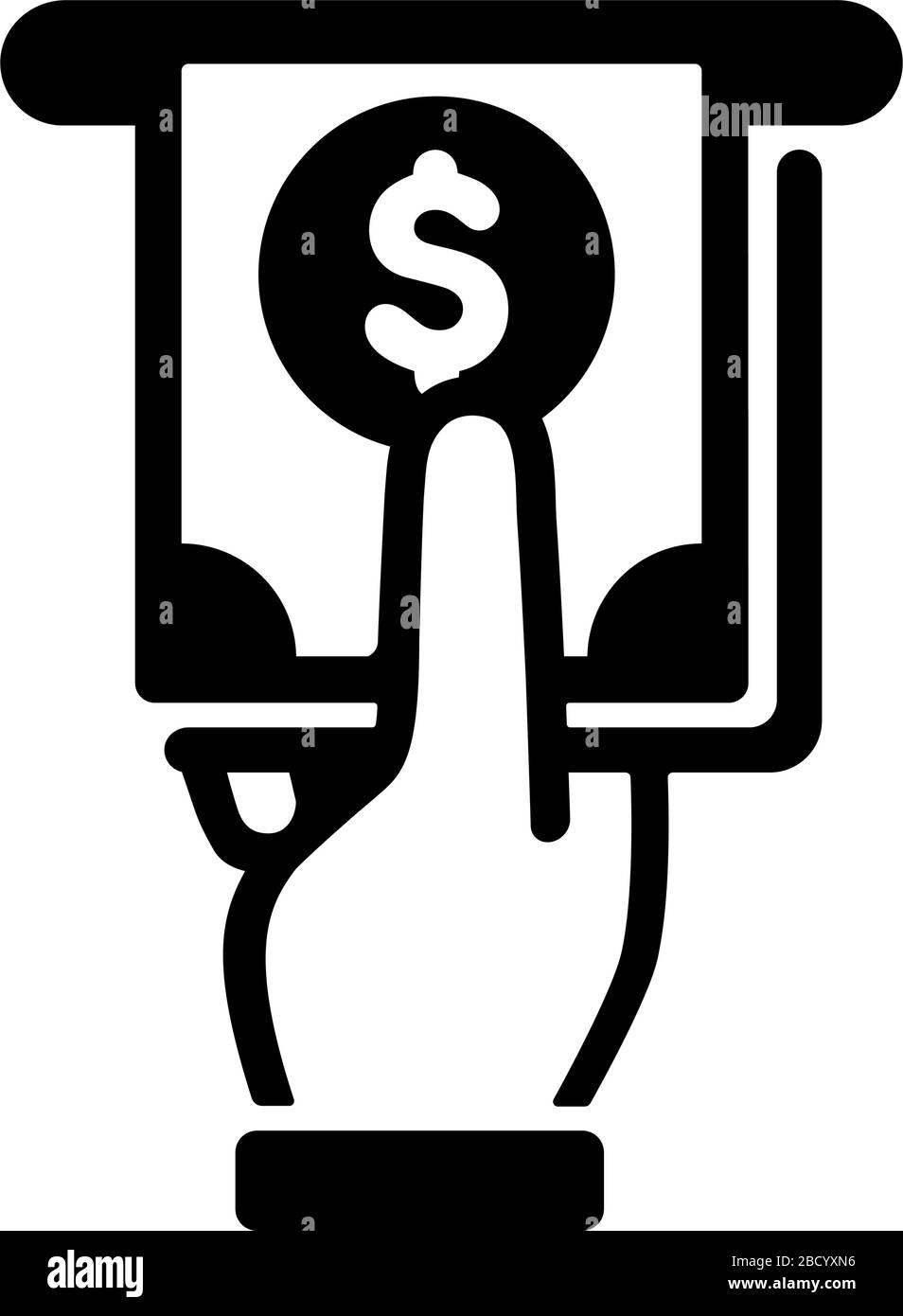 ATM, cash dispenser, deposit, bank vector icon illustration (US dollar) Stock Vector