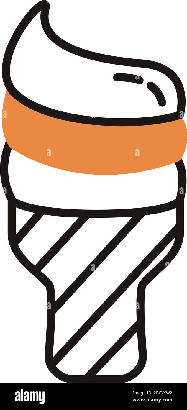 delicious ice cream in cup line and fill style Stock Vector Image & Art ...