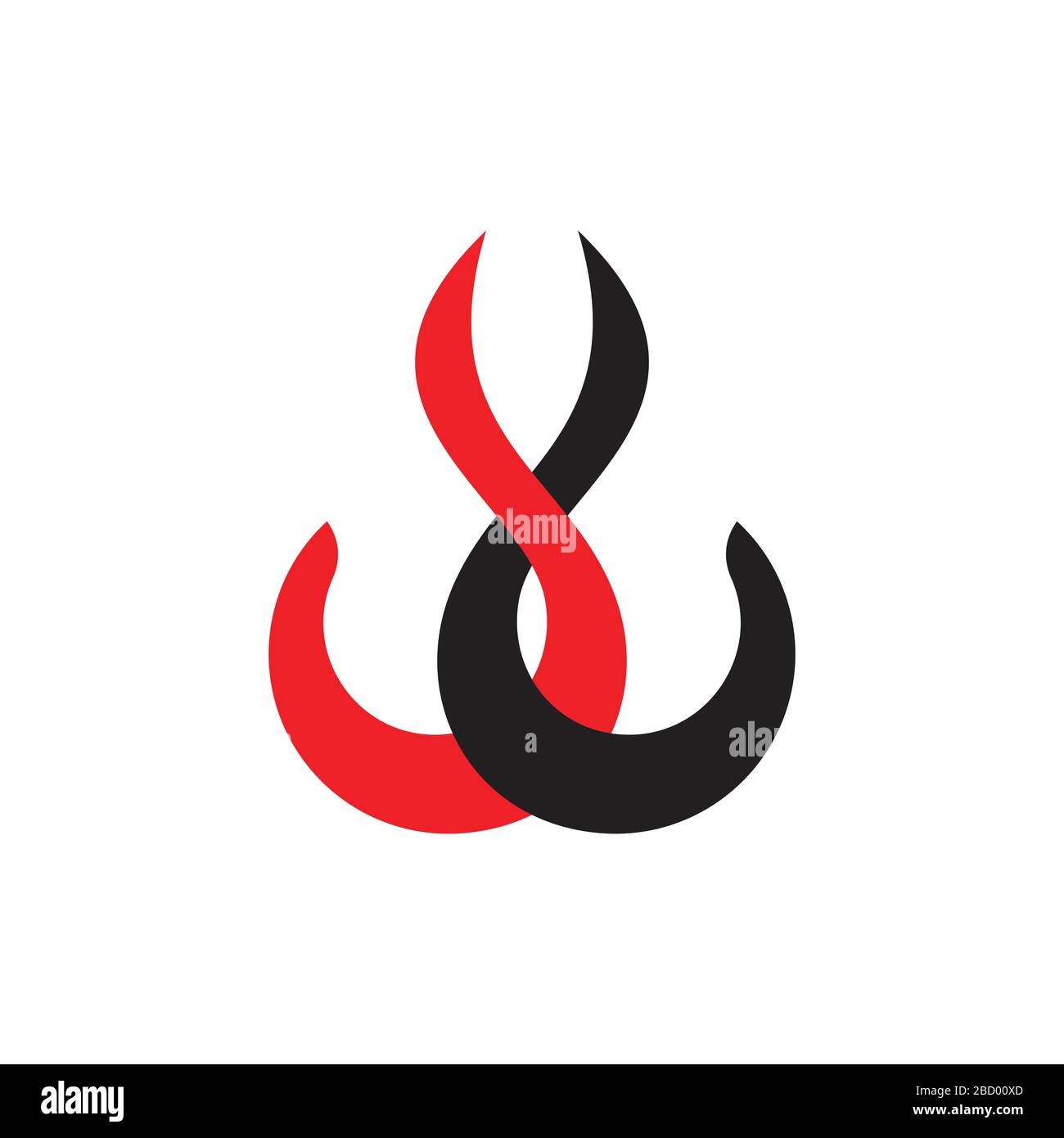 linked curves object logo vector Stock Vector