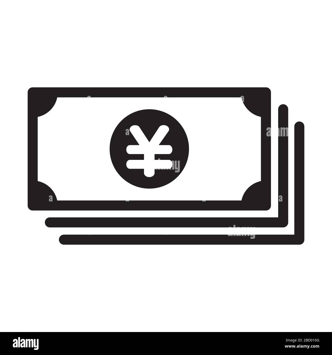 bill / wad of money / cash icon (yen / JPY) Stock Vector