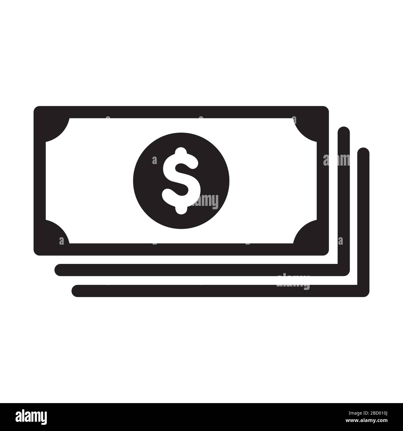 bill / wad of money / cash icon (dollar / USD) Stock Vector
