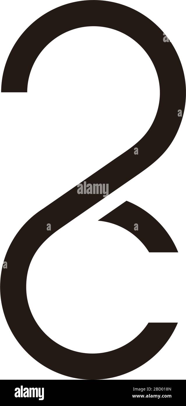 letter 2c simple geometric loop line design symbol logo vector Stock ...