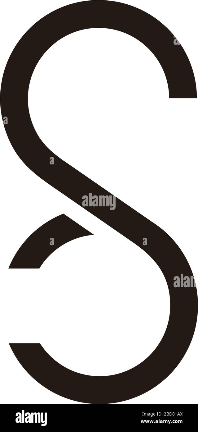 abstract letter sd simple geometric loop line design symbol logo vector Stock Vector