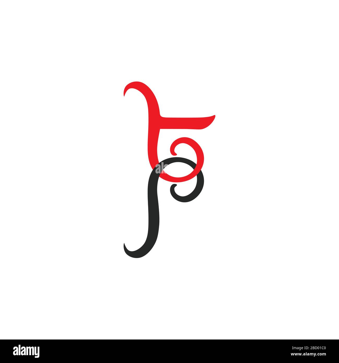 letter tp linked curves logo vector Stock Vector
