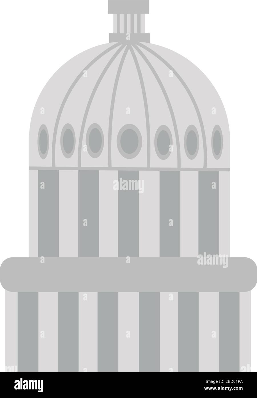 american parliament cupule flat detailed style Stock Vector